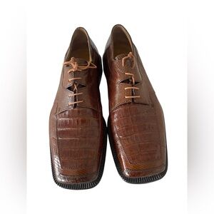 DAVID EDEN Genuine Crocodile Alligator Mens Dress Shoes Sz 10.5
